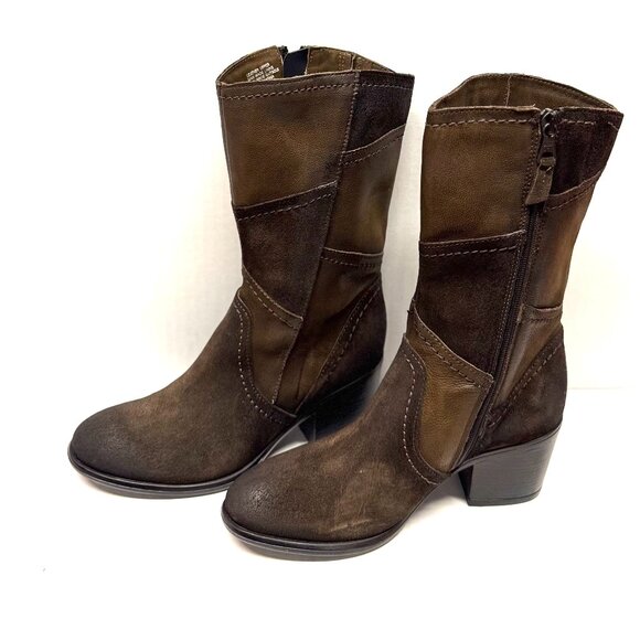 MIZ MOOZ SUEDE BOOTS SIDE ZIP CHESTNUT 37EU / 7US NEW # Z-10 - Picture 1 of 3